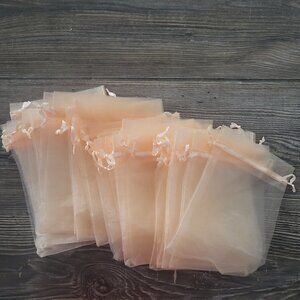 Set of 30 - 4" x 6" peach color see-through gift bags